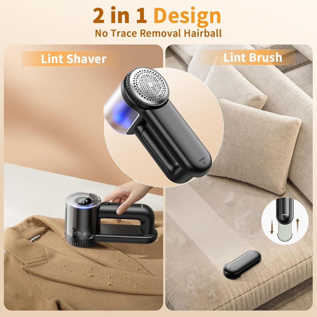 Large Fabric Shaver, 2-In-1 Electric Fabric Shaver & Lint Remover